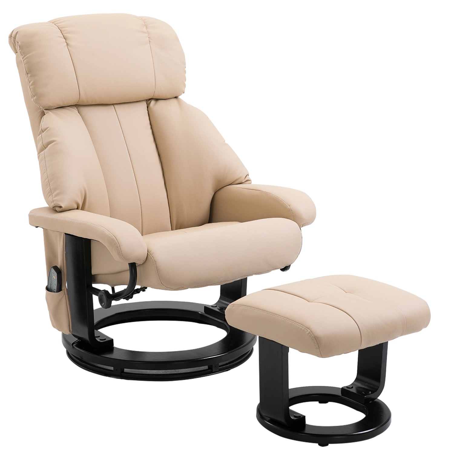 HOMCOM Massagesessel mit Liegefunktion Ergonomischer Beige 76 x 80 x 102 cm günstig online kaufen