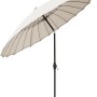 Weißer Marktschirm Limon Ø 270 cm mit Kurbel, ideal für Garten und Terrasse.