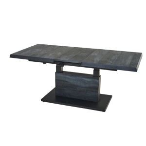 Ausziehbarer Siena Garden Gartentisch Keramik Wood Grey. Moderner Outdoor-Esstisch mit Aluminiumgestell.