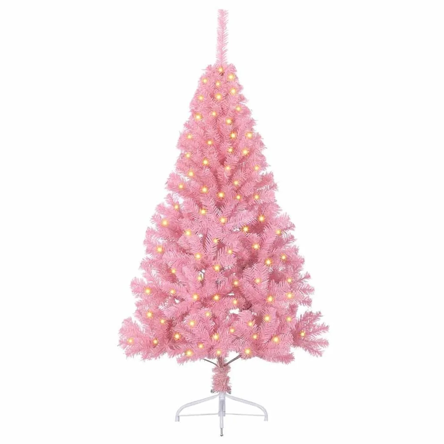 vidaXL Künstlicher Vorbeleuchteter Weihnachtsbaum Rosa 150 cm PVC 3397059