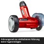 Einhell Akku-Fugenreiniger GC-CC 18 Li Kit, rote Gartenhandgerät mit Führungsrad und Bürste.