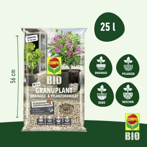 Compo BIO Granuplant Drainage- und Pflanzgranulat, 25 l Sack für Hydrokultur & Drainage.