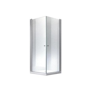 Glas Duschkabine Zeus 100x100 cm, Eckeinstieg mit Klarglas und Alu-Profilen, inkl. Duschwanne und Siphon.