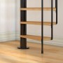 Dolle Spindeltreppe Calgary, Ø 140 cm, anthrazitfarbene Metalltreppe mit Holzstufen.