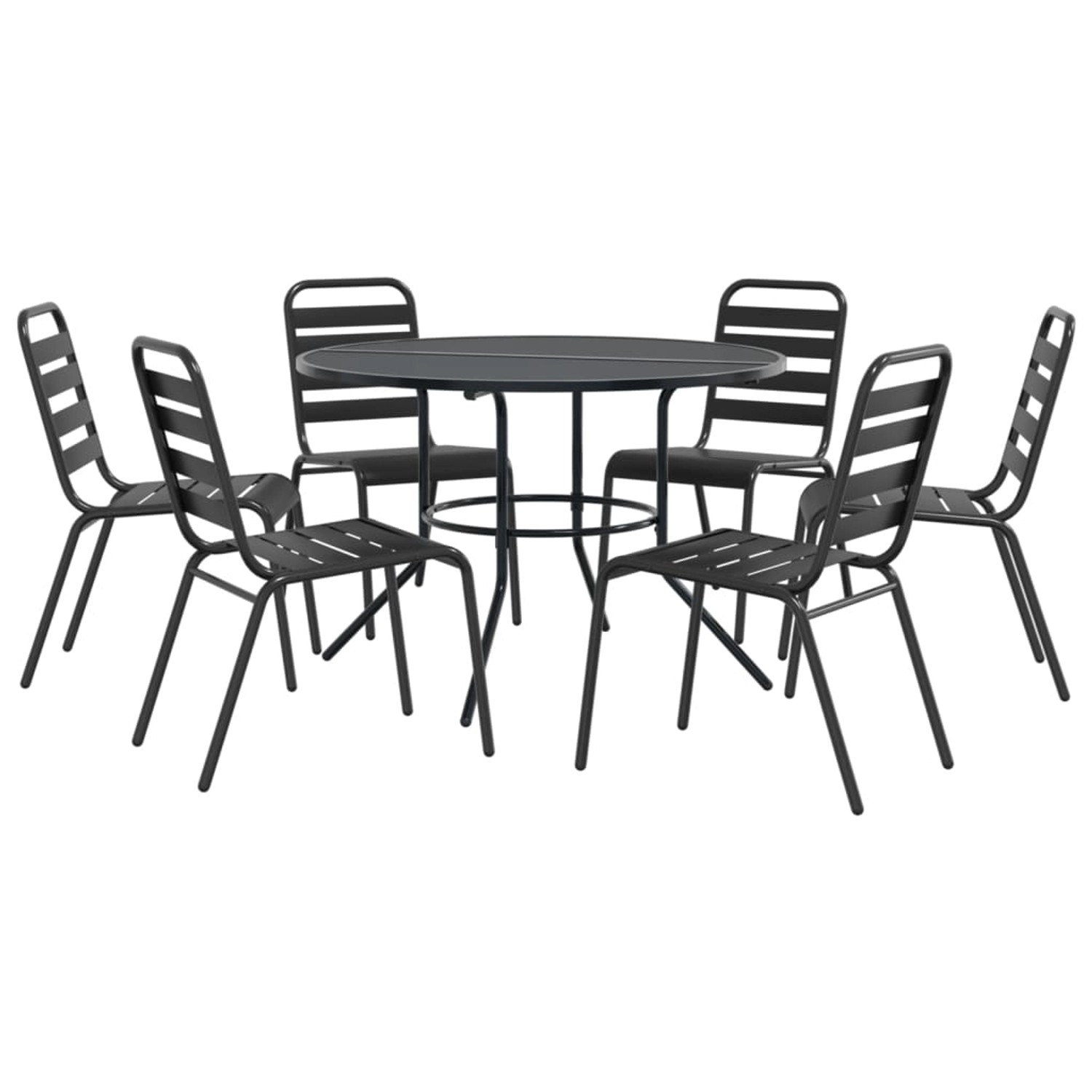 vidaXL Gartenstuhl-Set 7-Tlg Stapelbar Pulverbeschichteter Stahl 3283767 günstig online kaufen