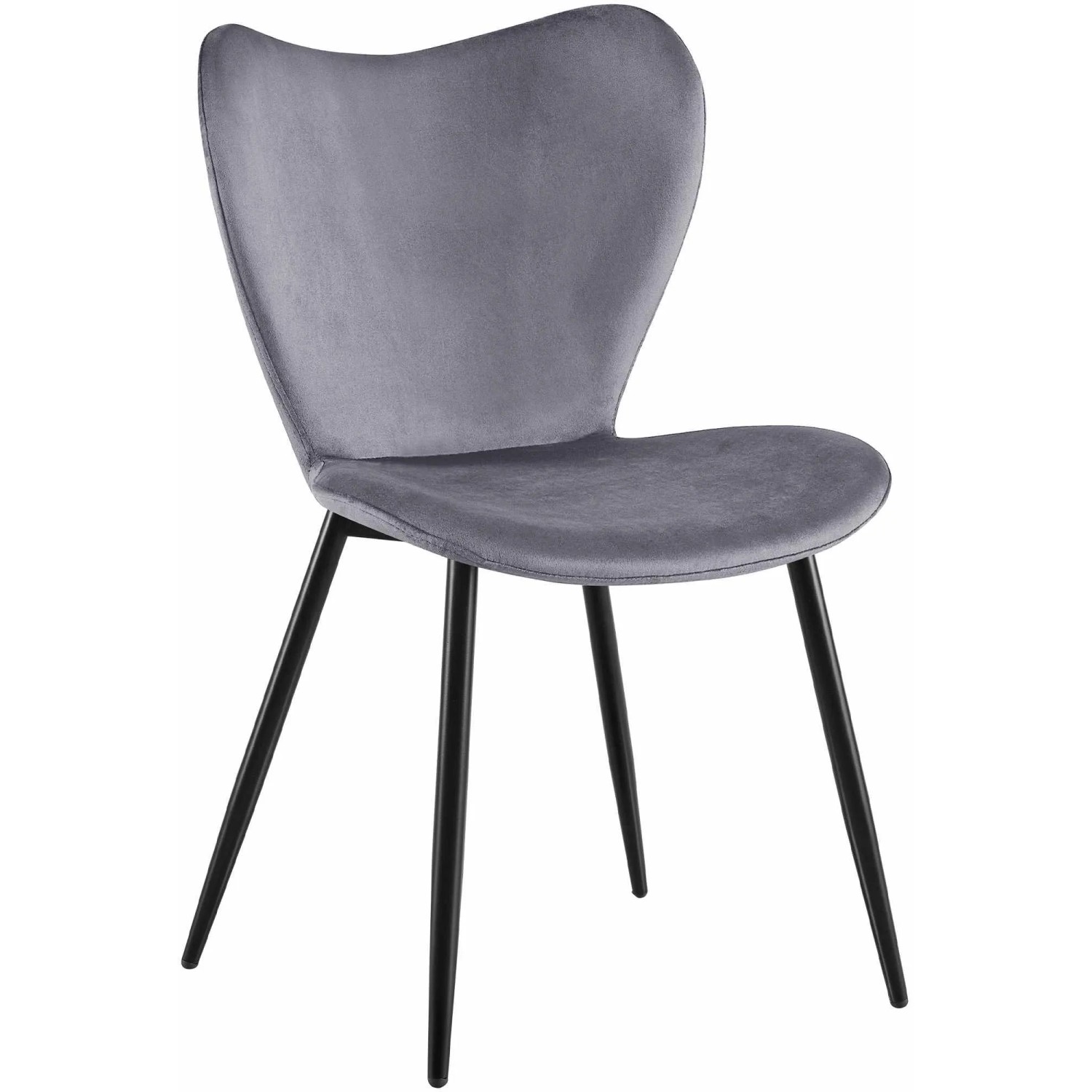 DELUKE Esszimmerstuhl COLON Samt Dunkelgrau 50x58x80cm Essstühle Esszimmerstühle Küchenstühle Wohnzimmerstühle