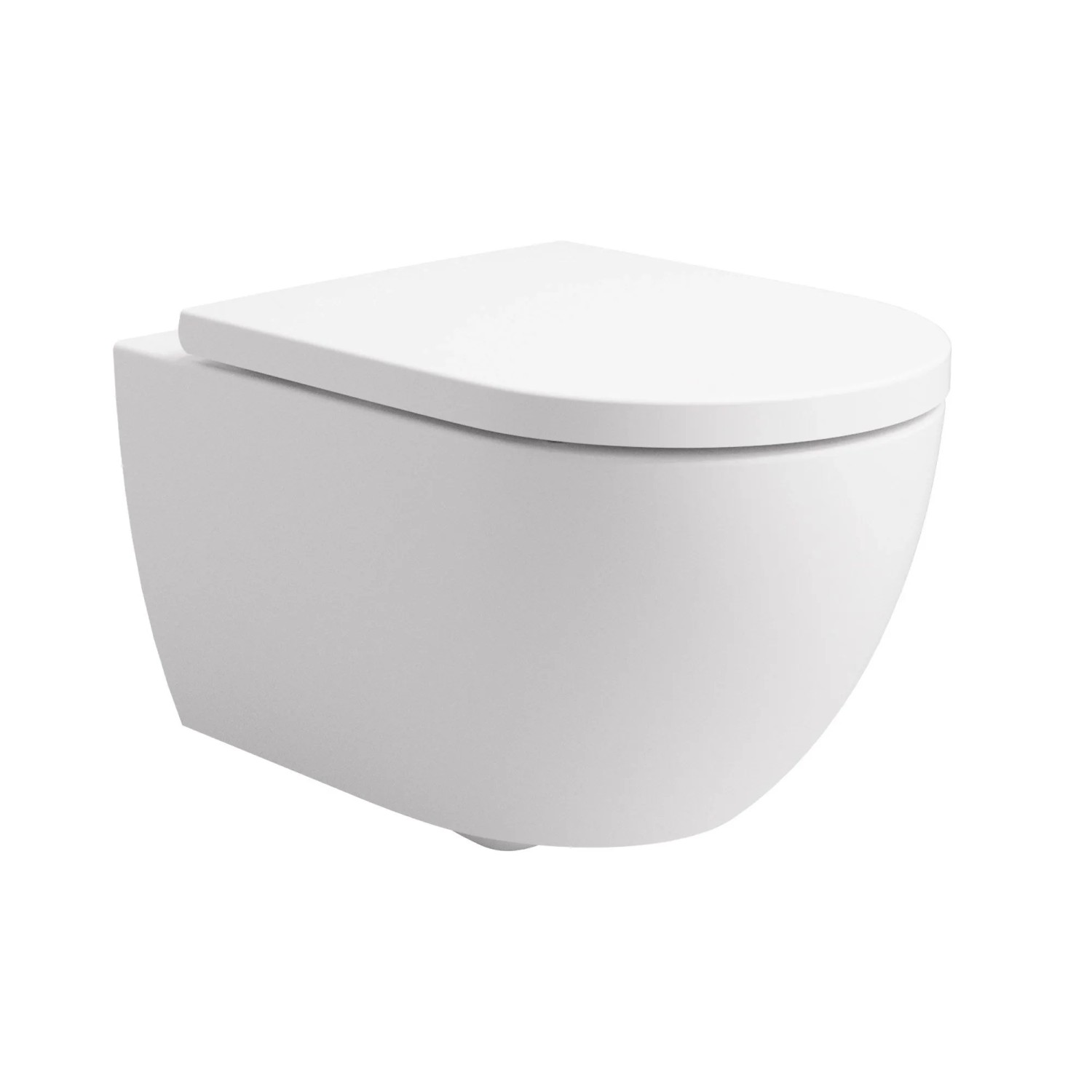 Stilform Soho Whirlflush Hänge Wand WC Spülrandlos Toilette Weiß Matt mit WC-Sitz