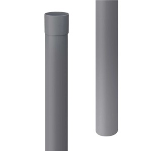 Inefa PVC Fallrohr DN 50, anthrazit, mit Steckmuffe für Dachrinnen-Regenwasserableitung.
