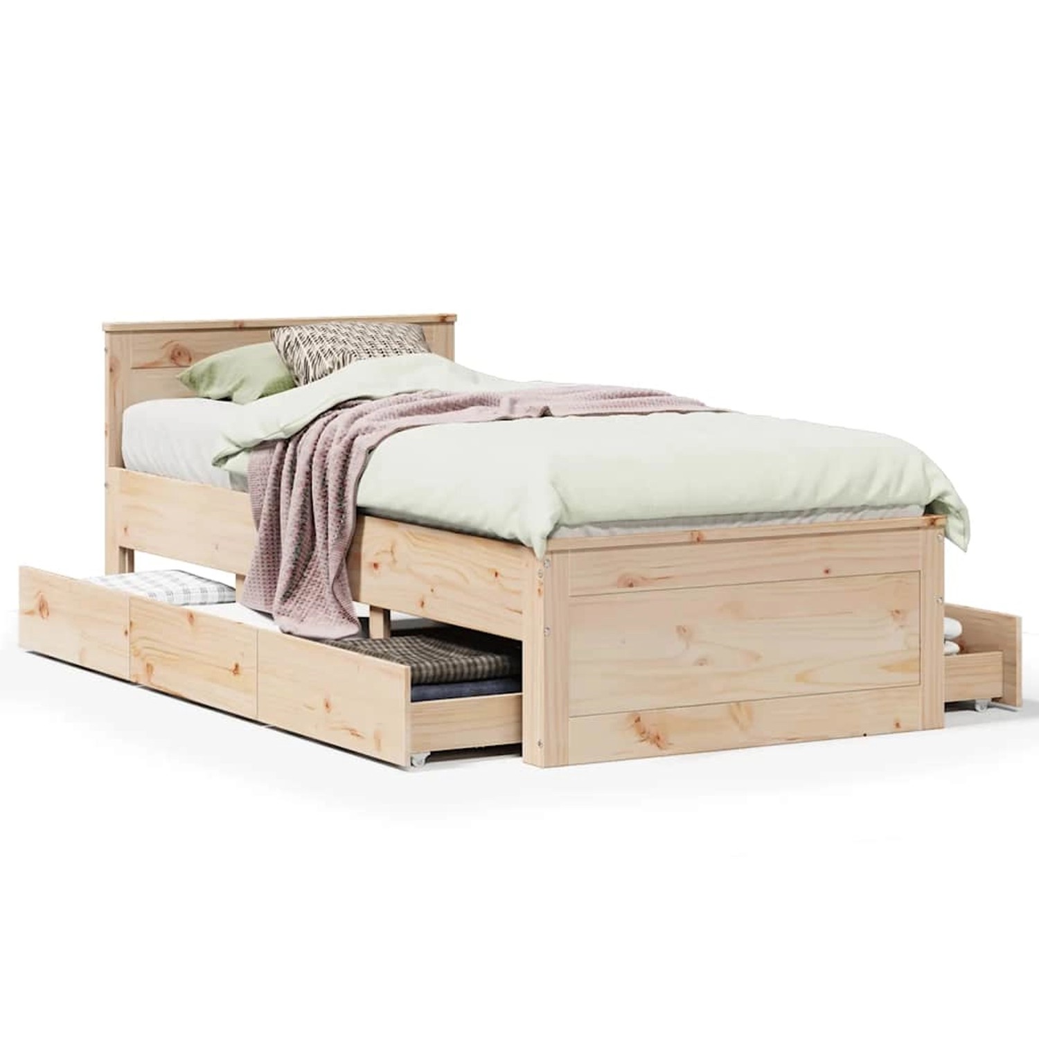 vidaXL Massivholzbett ohne Matratze mit Kopfteil 90x190 cm Kiefer 3308786 günstig online kaufen