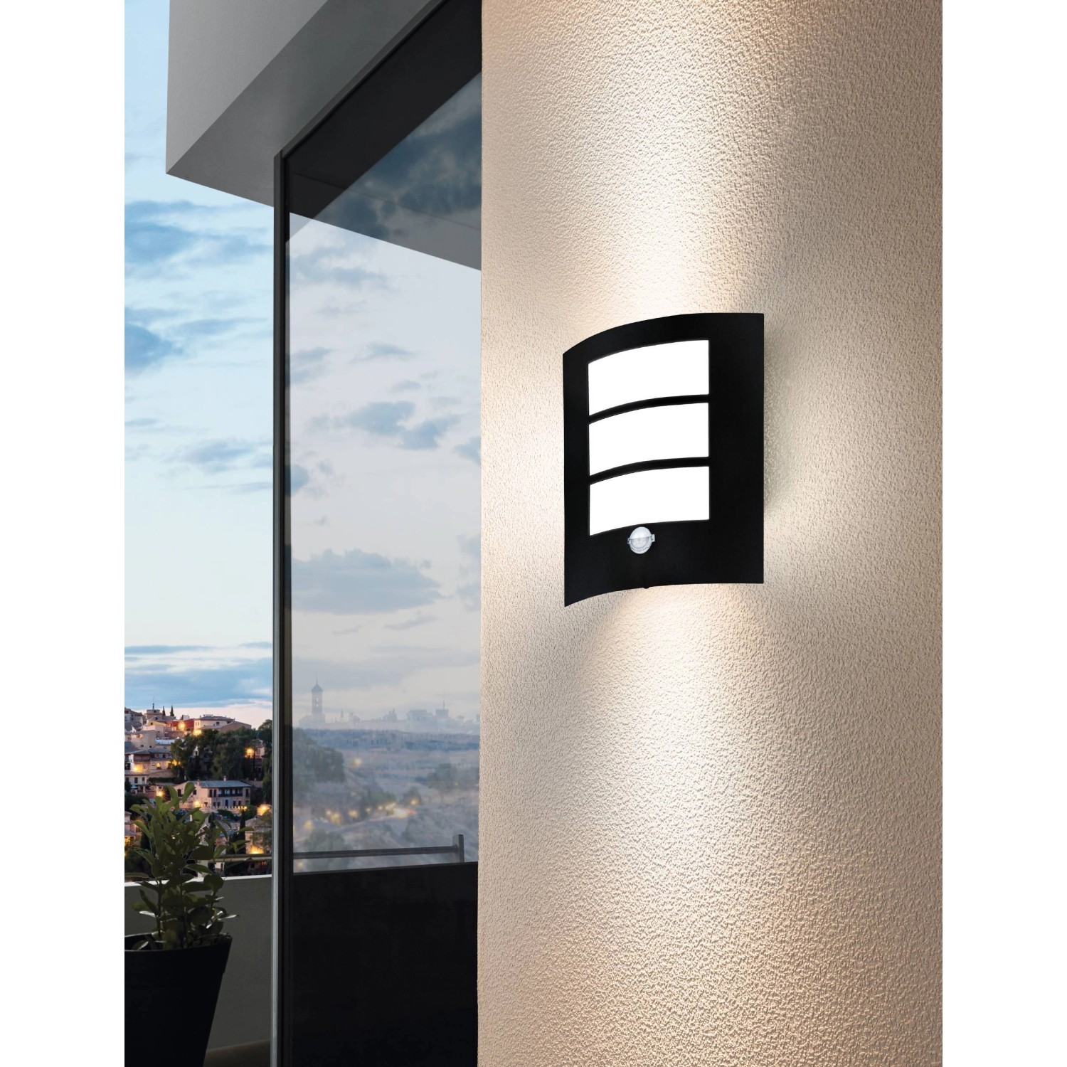 Eglo AußenWandleuchte City 1flammig 26 cm x 23,5 cm Schwarz kaufen