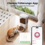 Fudajo Futter- Und Trinkautomat Weiß Katze Hund 3L Futterspender Trinkbrunnen_4