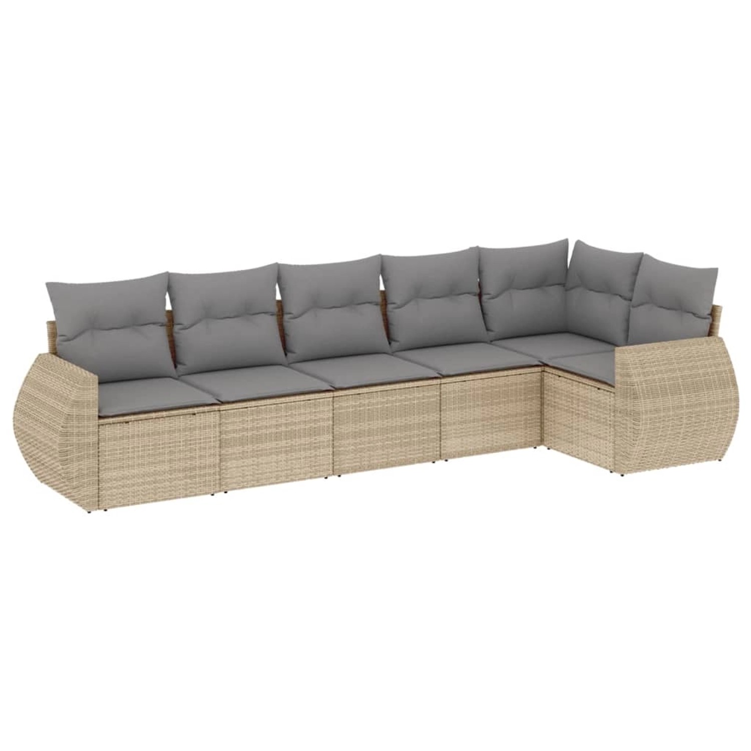 vidaXL 6-Tlg Garten-Sofagarnitur mit Kissen Beige Poly Rattan 3221388 günstig online kaufen