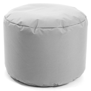 Grauer mokebo Outdoor Pouf/Hocker mit EPS-Füllung. Sitzhocker für Garten und Terrasse.