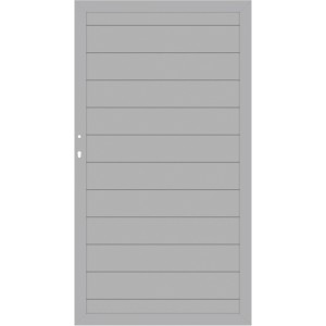 TraumGarten Einzeltor System Alu Plus in Silber, 98x180cm, für Sichtschutzzaun