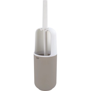 baliv WC-Bürstenhalter in Weiß-Beige aus Kunststoff. Freistehendes Design für jedes Badezimmer.