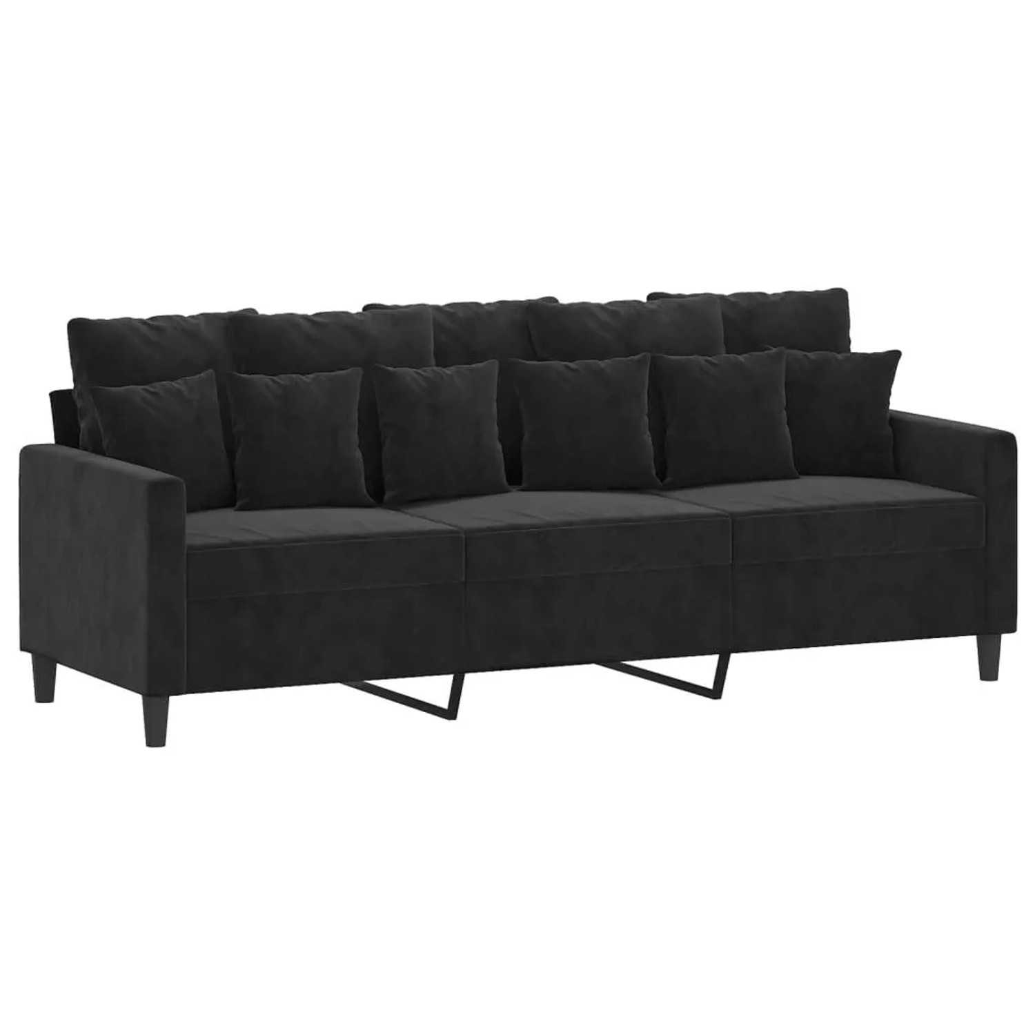 vidaXL 3-Sitzer-Sofa Schwarz 180 cm Samt 359318 günstig online kaufen