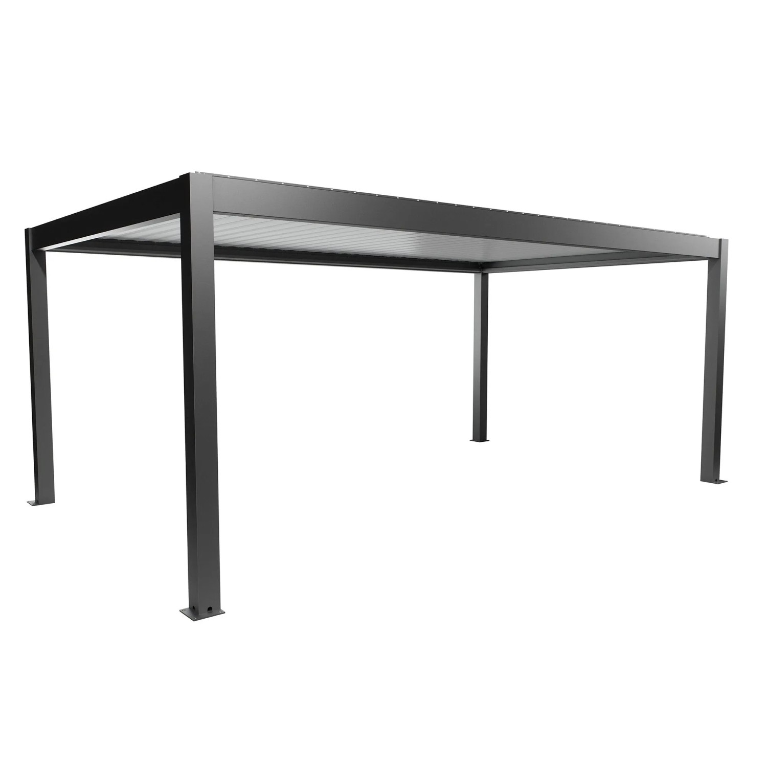 Biohort Pergola 6 m x 3,5 m Dunkelgrau-Metallic/Weiß