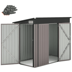Costway Gartenhaus Metall 235 x 117 x 185 cm Hellbraun