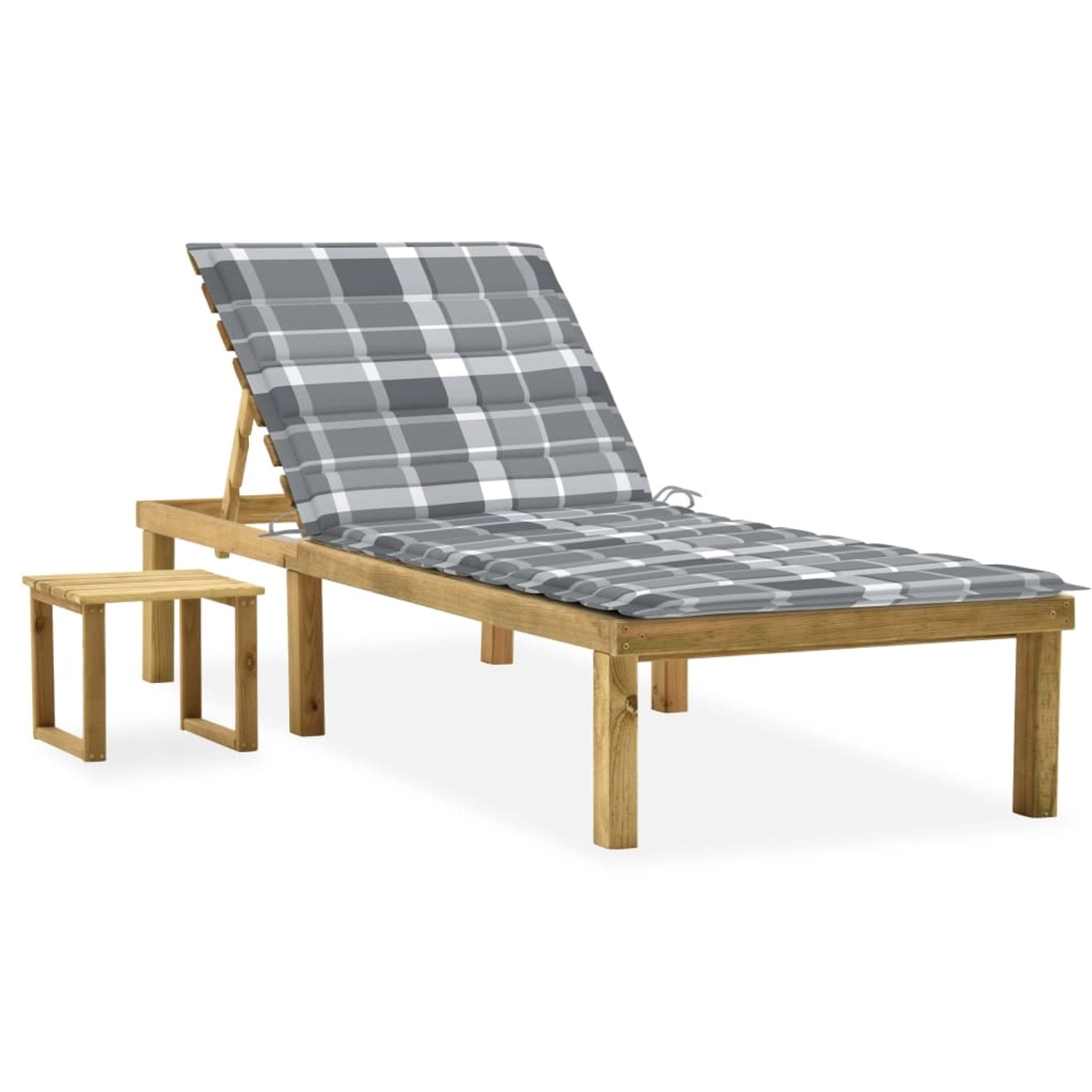 VidaXL Garten-Sonnenliege cm mit Tisch und Auflage Kiefer Imprägniert 200 x günstig online kaufen