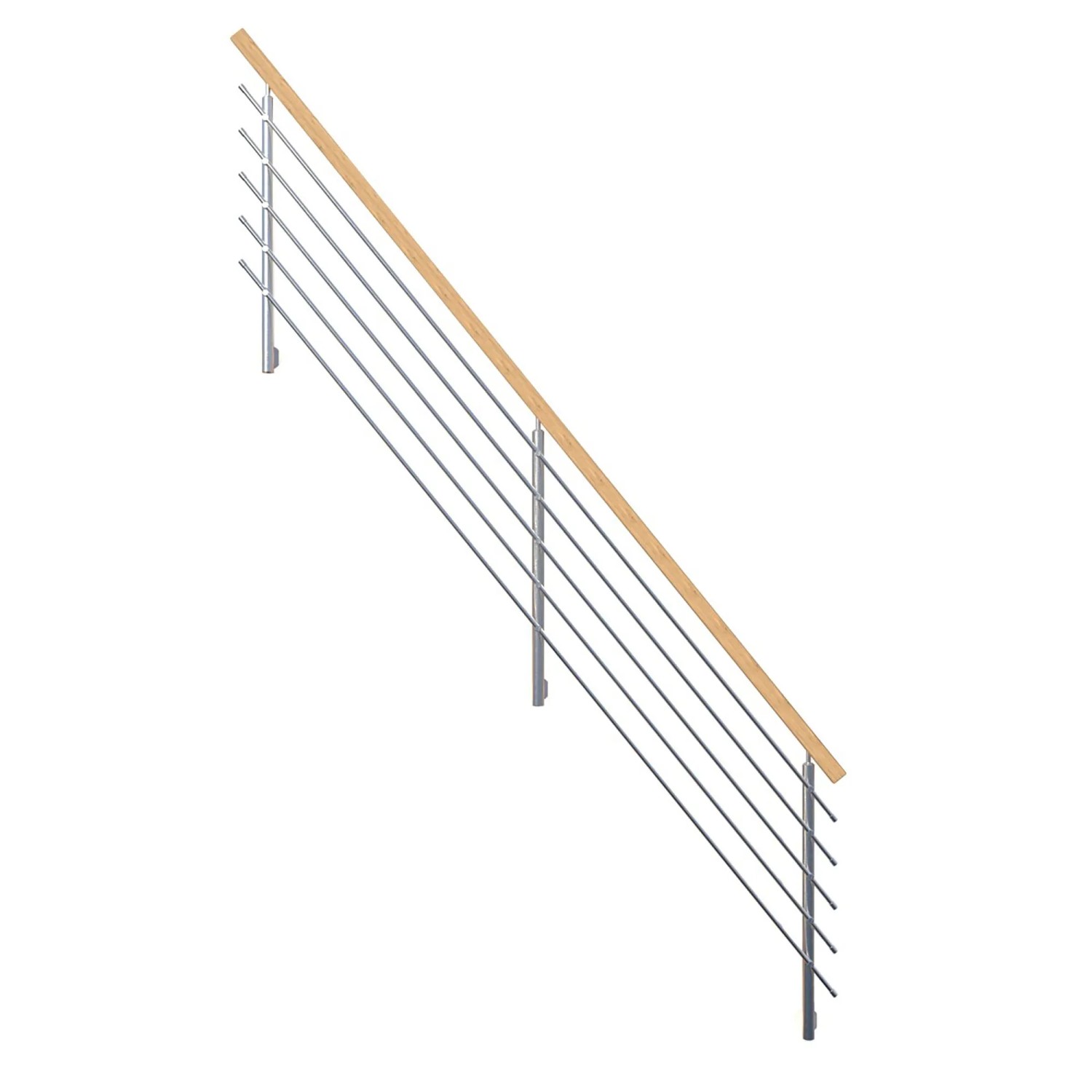 StarWood Edelstahlgeländer Flex mit Rechteckhandlauf Eiche 450 cm günstig online kaufen