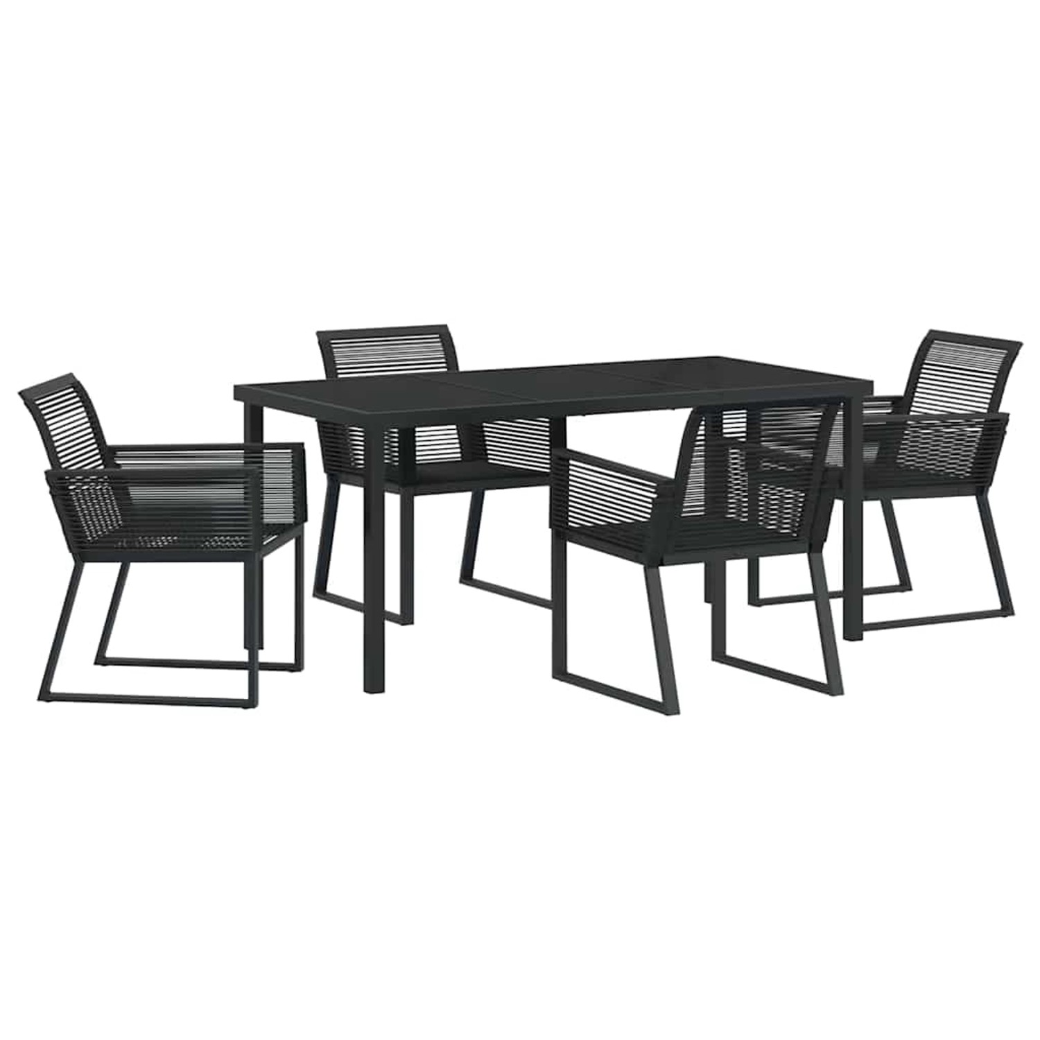 vidaXL Garten Essgruppe 5-Tlg Schwarz Poly Rattan 3379313 günstig online kaufen