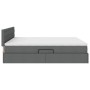 vidaXL Bett mit LED-Lichtleisten Dunkelgrau 200 x 200 cm Stoff 3371592_13
