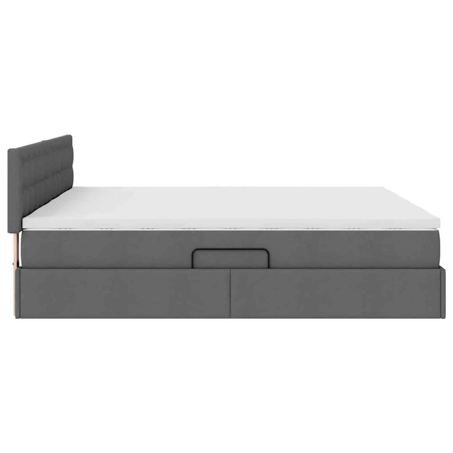 vidaXL Bett mit LED-Lichtleisten Dunkelgrau 200 x 200 cm Stoff 3371592_13