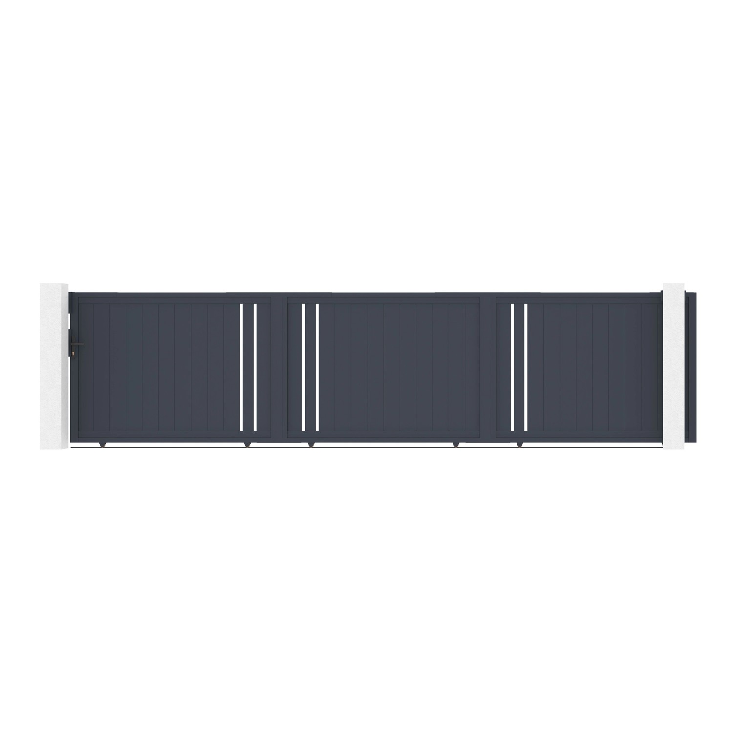 Casanoov Schiebetor 6M Giona H 140Cm Graues Aluminium & 1M Cimone Tor H 140 günstig online kaufen