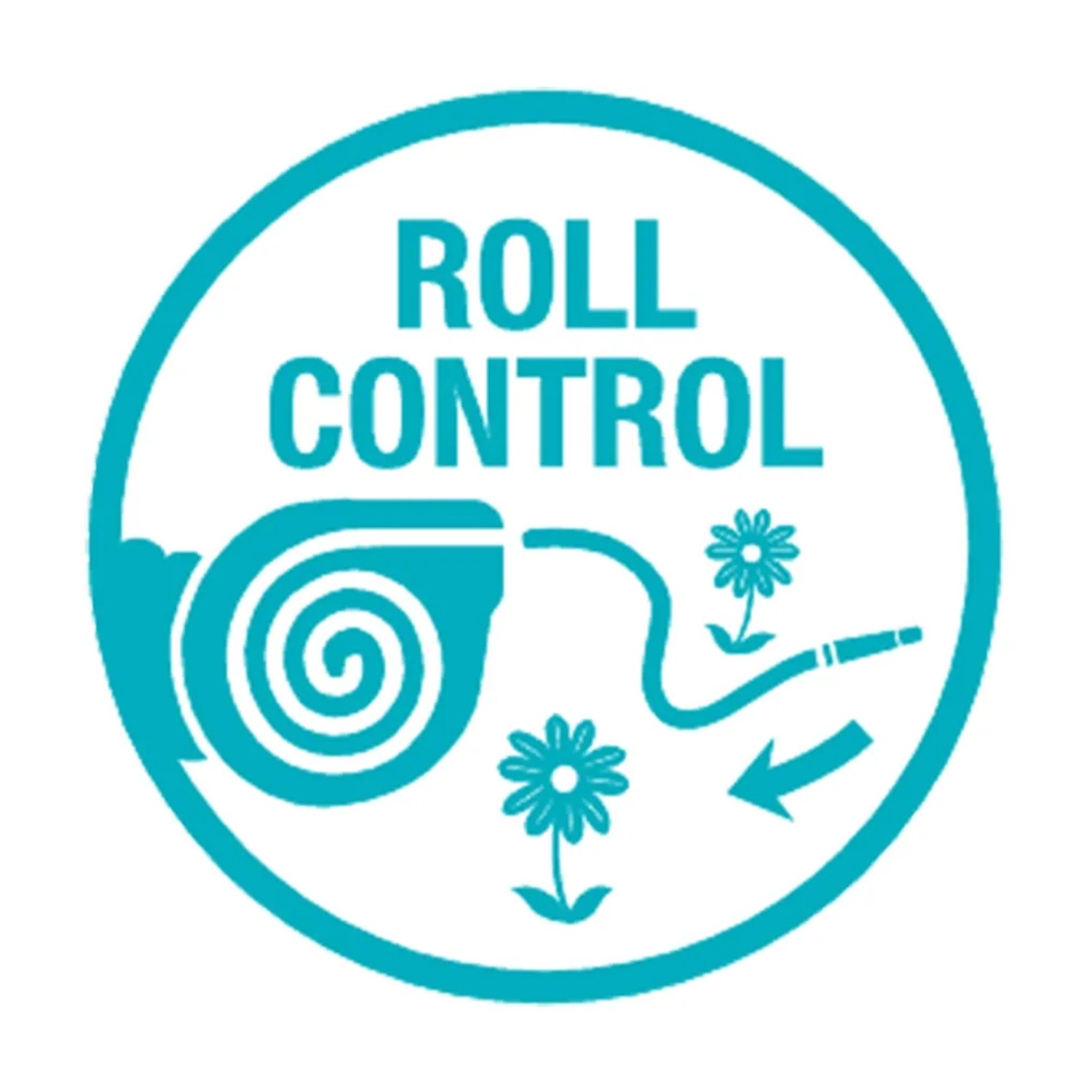 Symbol für Gardena RollControl Schlauchbox: Automatisches Aufrollen des Gartenschlauchs.