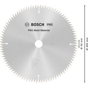 Bosch Kreissägeblatt Multi Material, 305 mm Durchmesser, 96 Zähne für präzise Schnitte.