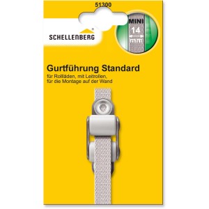 Schellenberg Rollladen Gurtführung Standard Mini, 40mm, Weiß. Gurtband läuft sauber über zwei Rollen.