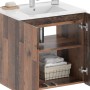 Vicco Badmöbel-Set Izan Oldstyle, 2-teilig mit Waschbecken und Unterschrank in Holzoptik.