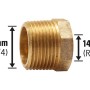 Gewinde-Reduzierstück aus Rotguss, 14,9 mm (Rp 3/8) x 26,4 mm (R 3/4) für Gewindefittings.