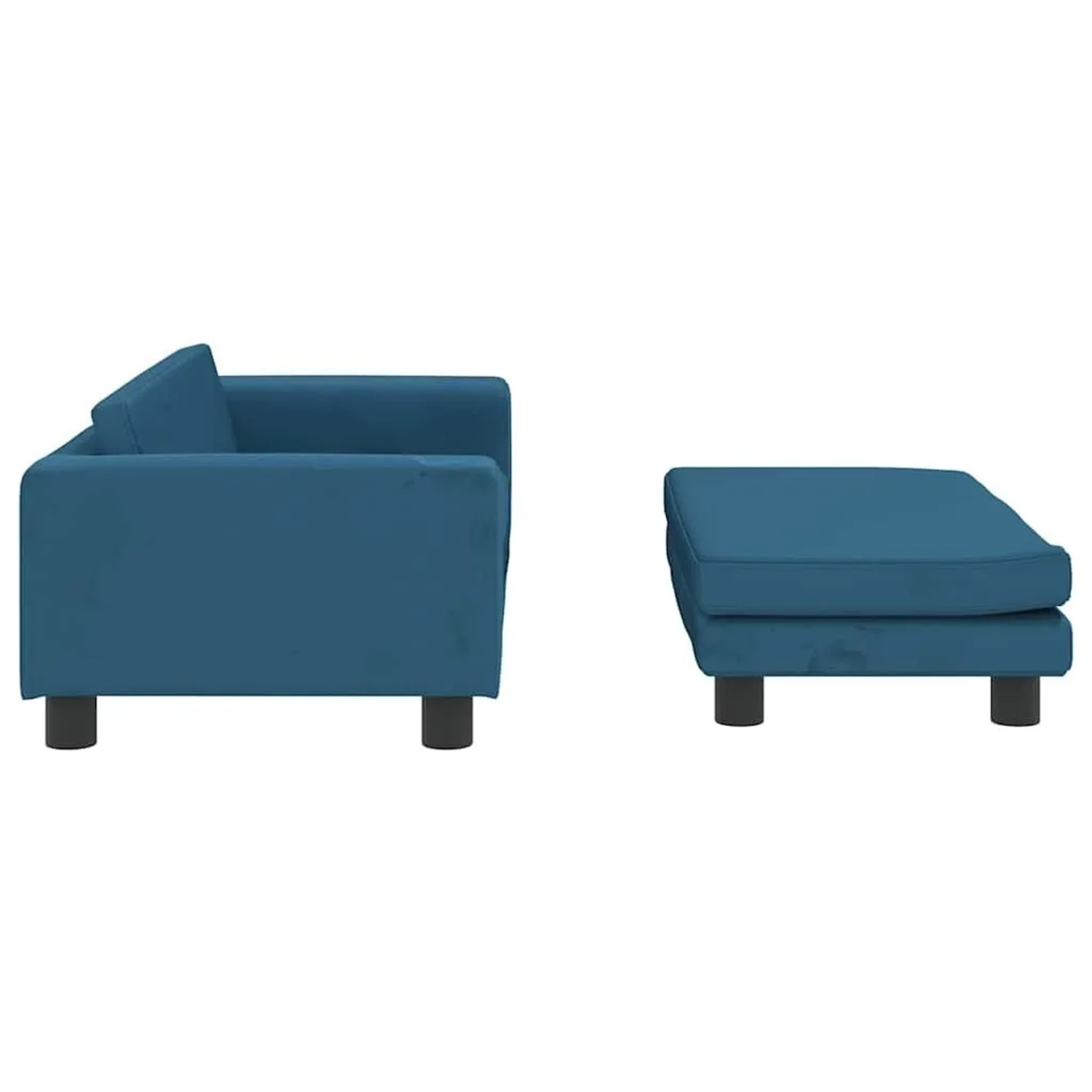 vidaXL Hundebett mit Verlängerung Blau 100x50x30 cm Samt 172019_4
