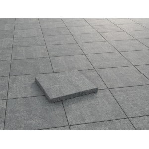 Grau-nuancierte Terrassenplatte Palermo aus Beton, 40x40x5 cm, für Terrasse und Gartenwege.