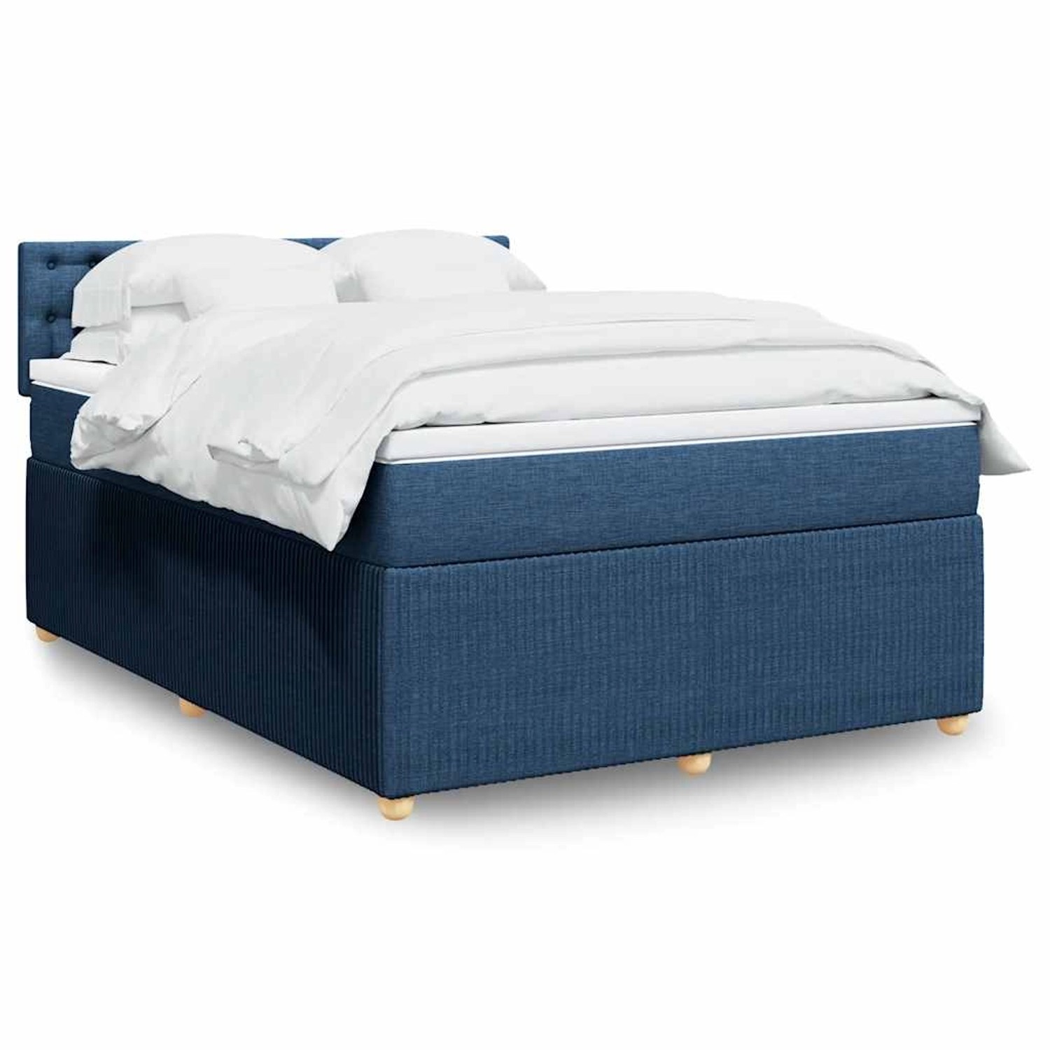 vidaXL Boxspringbett mit Matratze Blau 160x200 cm Stoff 3289827 günstig online kaufen