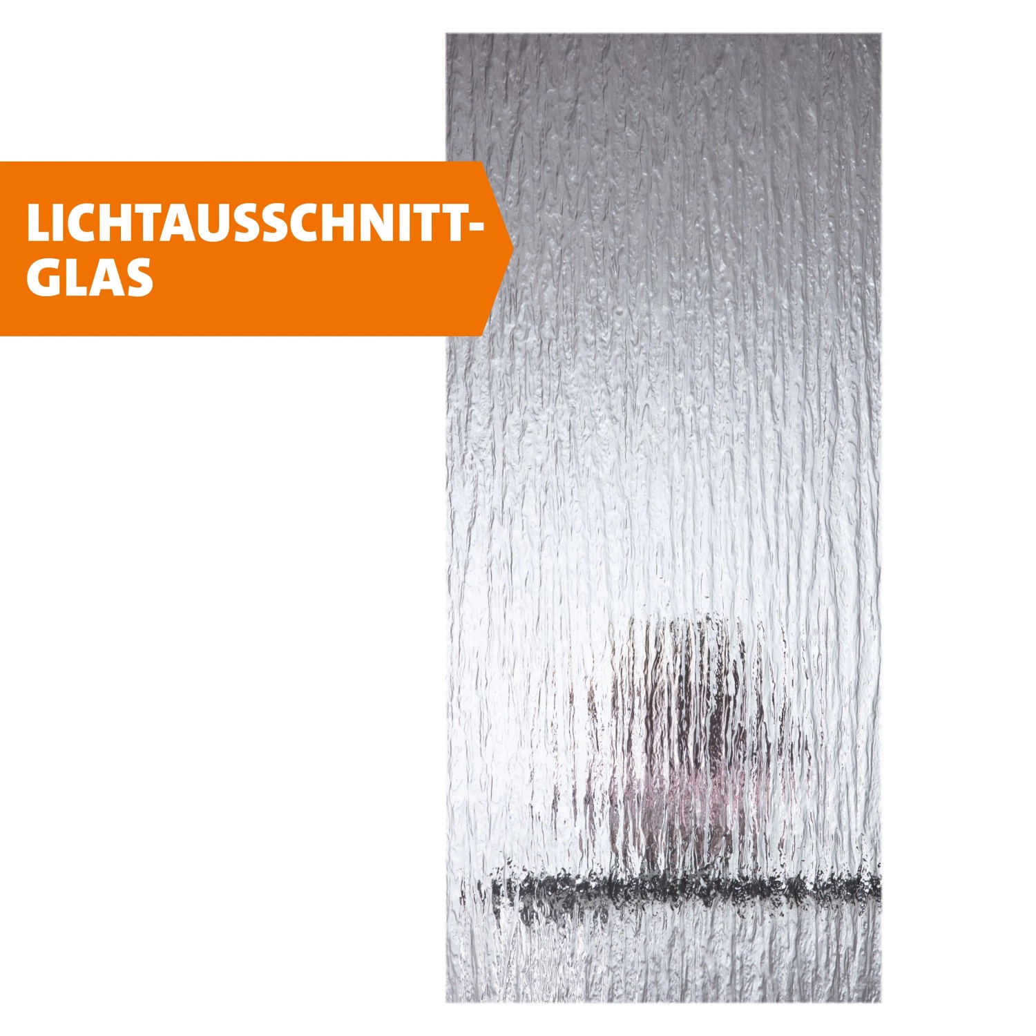 Skyscope Lichtausschnitt aus Silvit Glas für Holztüren, 41x154,5cm, weiße Struktur.