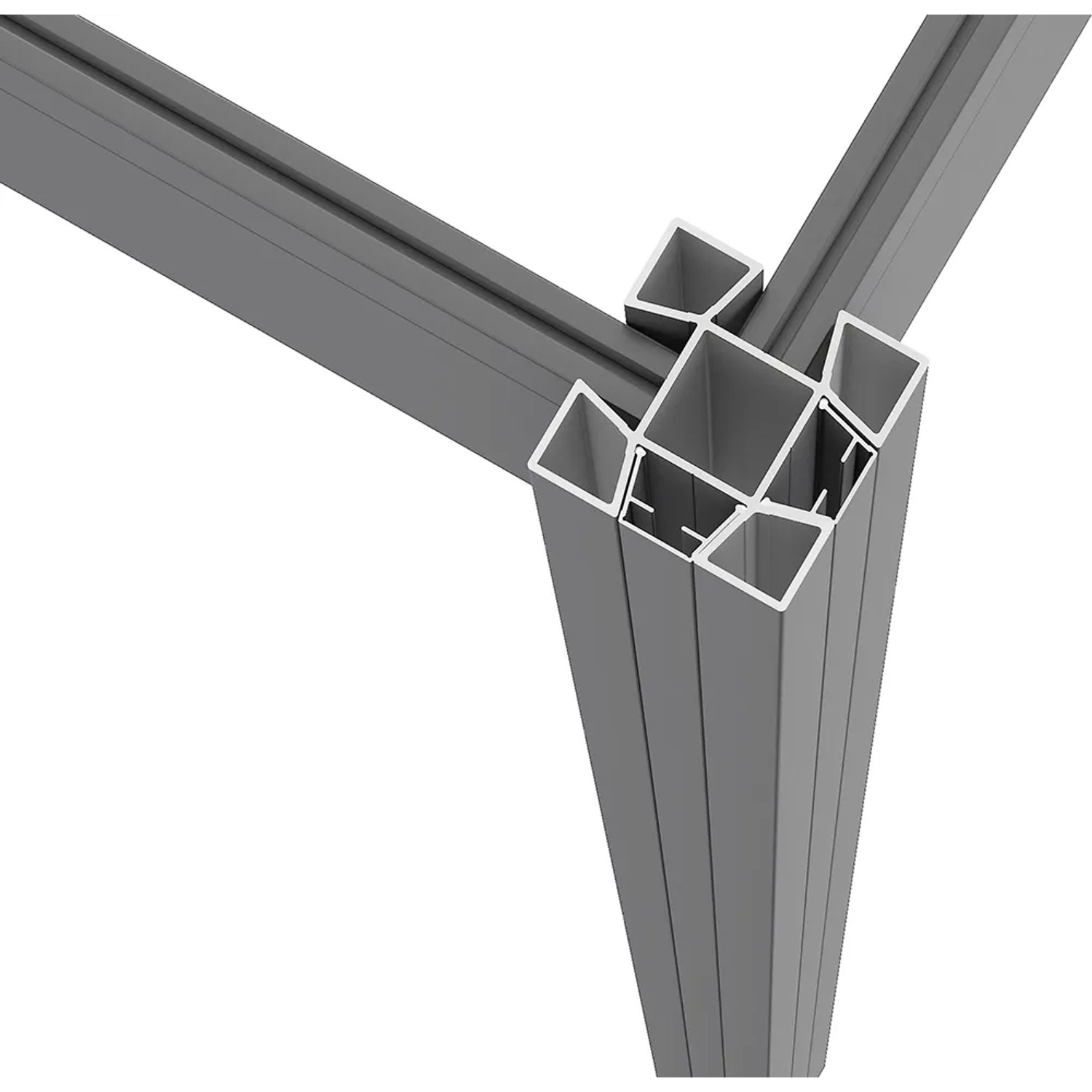 ZacAlu Aluminium-Zaunpfosten, silbergrau, mit Schwalbenschwanznut für flexible Zaunbau-Lösungen.