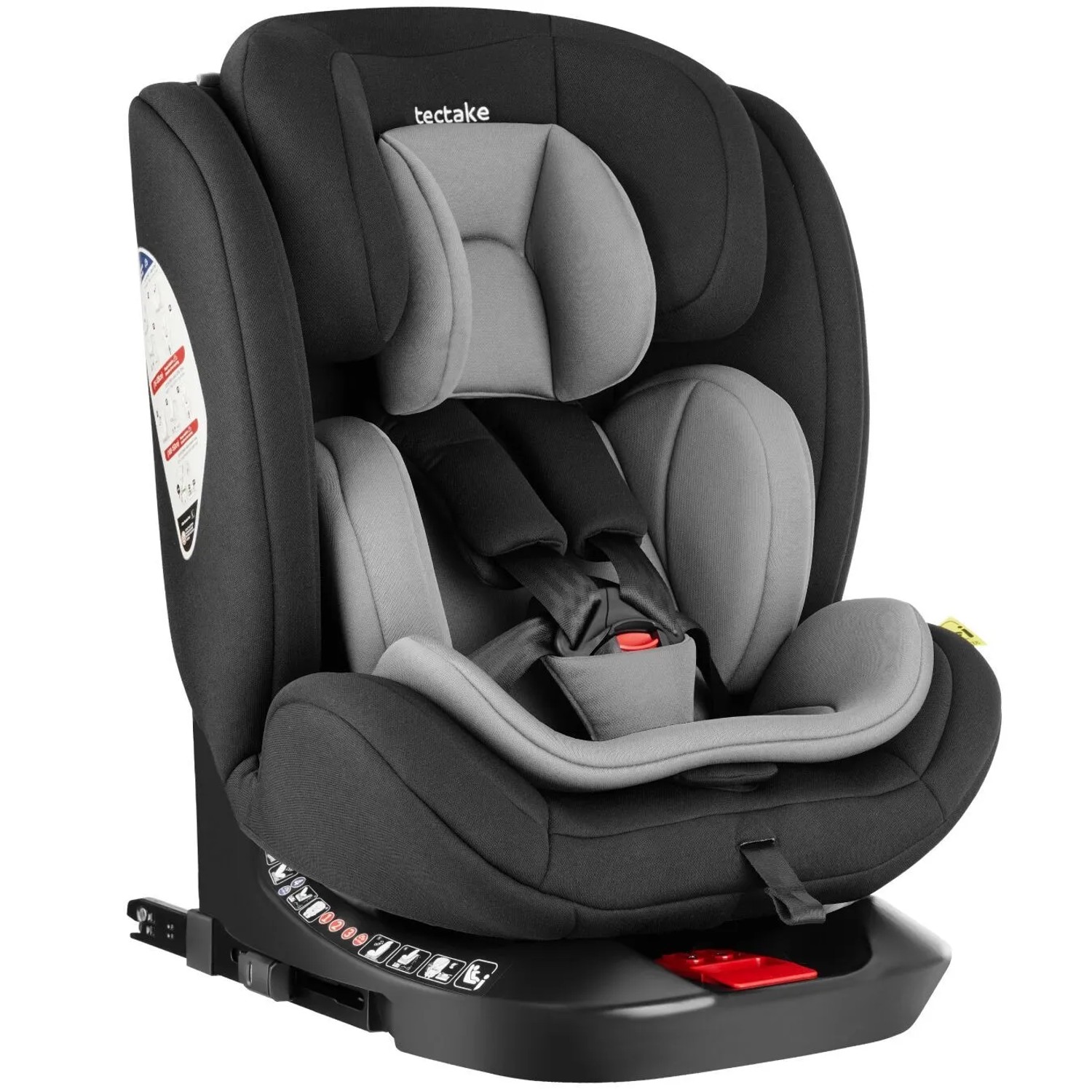 Tectake Drehbarer Autositz Linus I Size Zulassung  Isofix Installation und Top Tether  Mit Seitenaufprallschutz 360° Drehbar Mit 2 Neigungswinkeln  Al