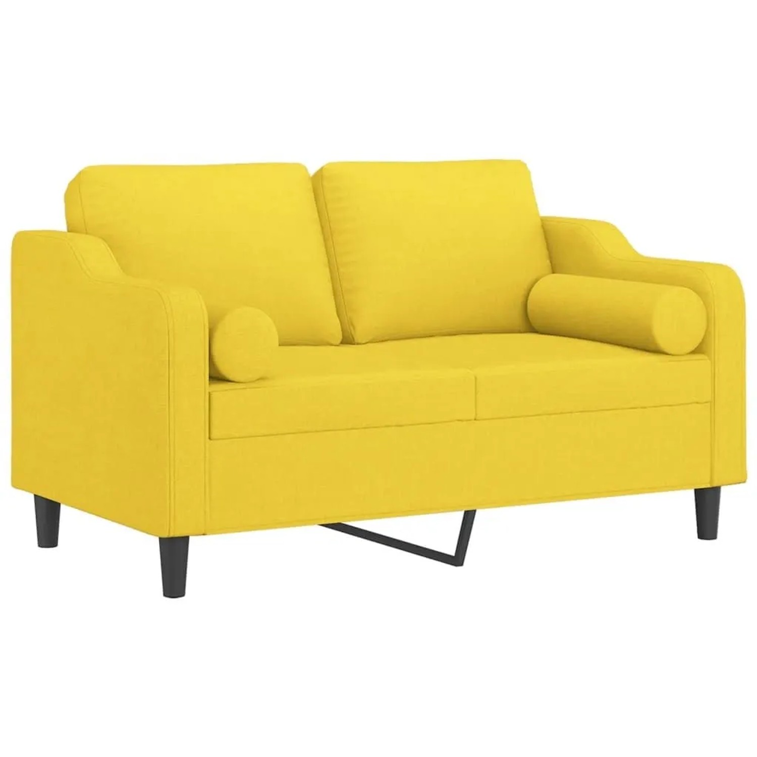 vidaXL 2-Sitzer-Sofa mit Zierkissen Hellgelb 120 cm Stoff 3200842 günstig online kaufen