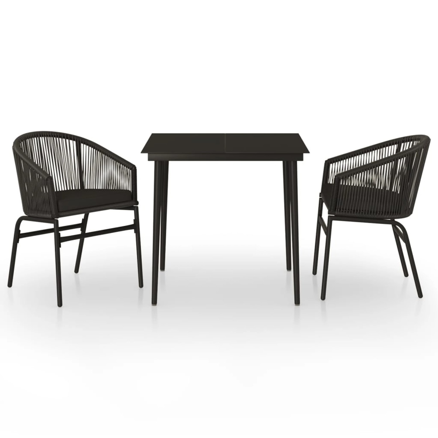 vidaXL 3-Tlg Garten-Essgruppe Schwarz 3099239 günstig online kaufen