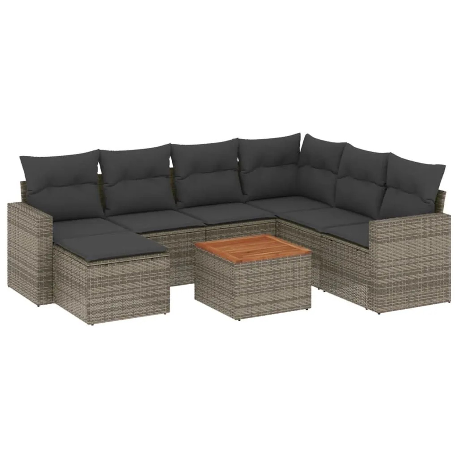 vidaXL 8-Tlg Garten-Sofagarnitur mit Kissen Grau Poly Rattan 3224240 günstig online kaufen