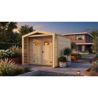 Weka Holz-Gartenhaus Killarney Satteldach Natur Unbehandelt 285 cm x 298 cm