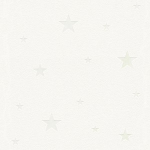 Helle Bricoflor Kindertapete mit leuchtenden Sternen für ein gemütliches Kinderzimmer.