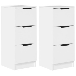 vidaXL Sideboards 2 Stk Weiß 30x30x70 cm Holzwerkstoff 811152