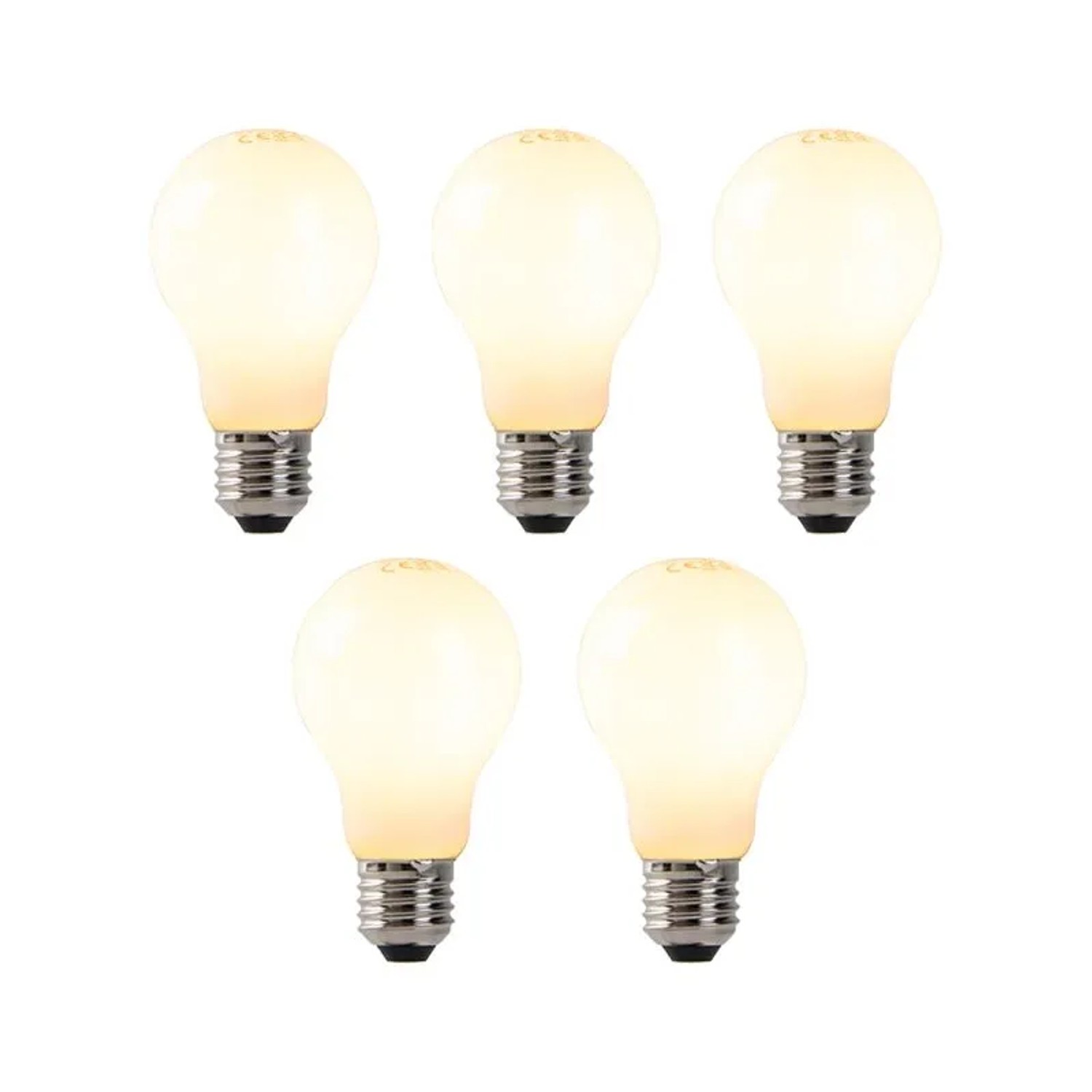 LUEDD 5er Set Dimmbare E27 LED Lampen Opalglas 7W 806,m 2200K