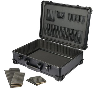 HMF 15702-02 Werkzeugkoffer Leer Werkzeugkasten Groß Individuelle Fachaufteilung 46 x 33 x 15 cm