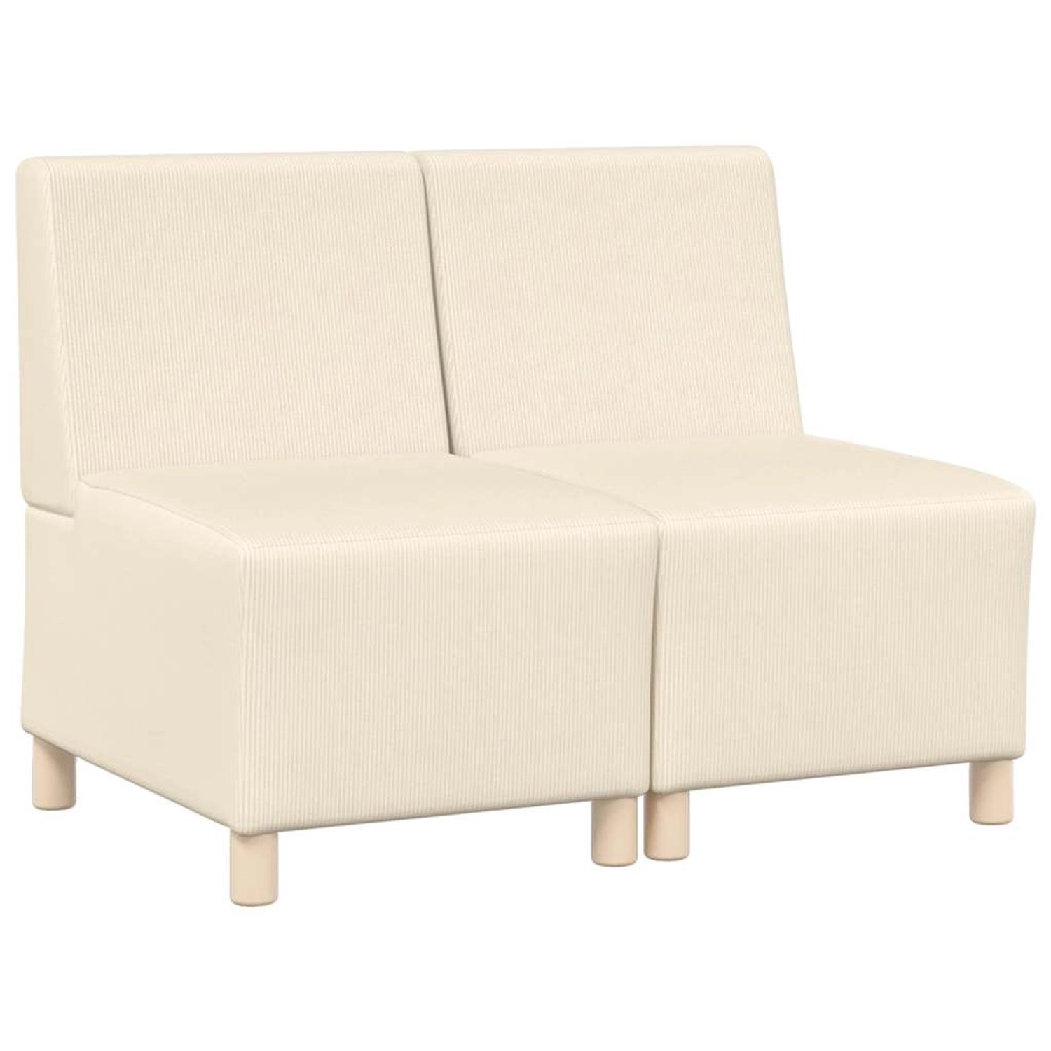 vidaXL Modulares Sofa ohne Armlehnen 2 Stk Creme 55 x 74 x 82 cm Cordstoff günstig online kaufen