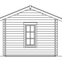 Illustration: Skan Holz Gartenhaus Lugano 1 DS Natur, 420x300 cm, Holz-Gartenhaus mit Fenster.