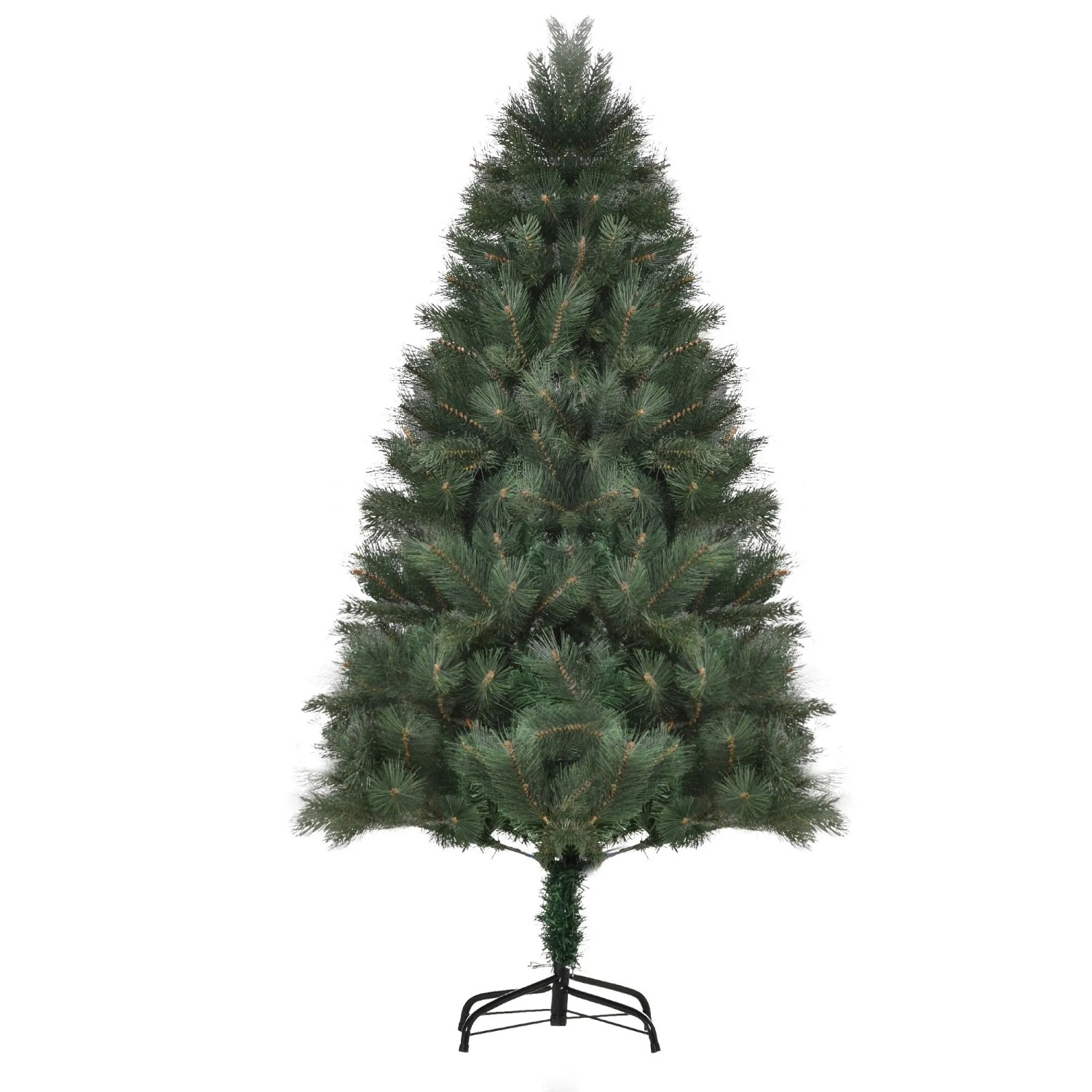 HOMCOM Weihnachtsbaum Kunststoff Künstlich Metall 90 x 180H cm